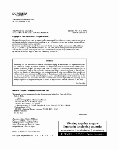 Therapeutic Exercise. Treatment Planning for Progression