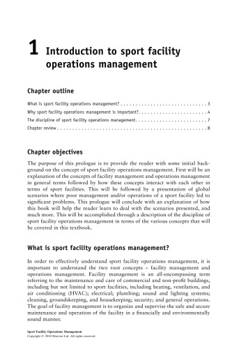 Sport Facility Operations Management