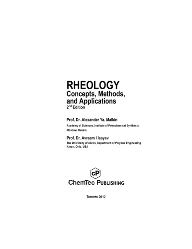 Rheology Concepts, Methods, and Applications