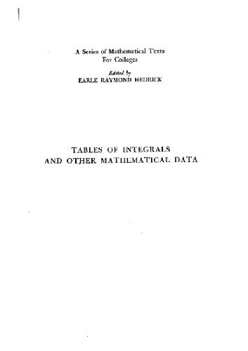 Tables of integrals