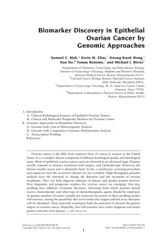 Genomics in Cancer Drug Discovery and Development