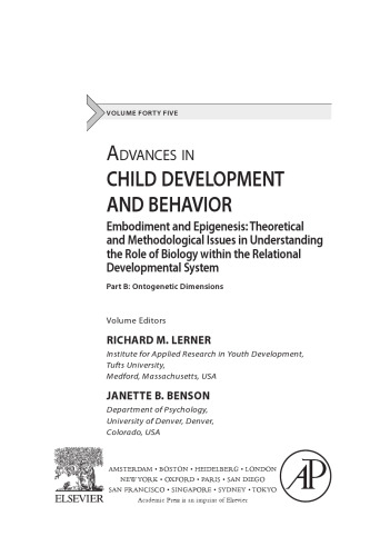 Embodiment and Epigenesis: Theoretical and Methodological Issues in Understanding the Role of Biology within the Relational Developmental System: Part B: Ontogenetic Dimensions