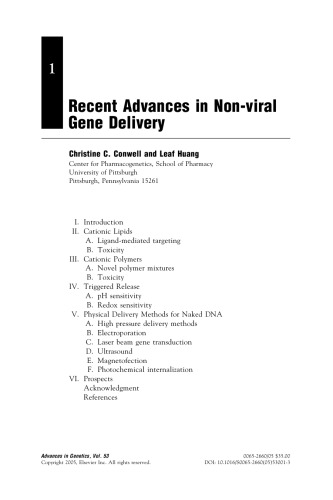 Non-Viral Vectors for Gene Therapy, Second Edition: Part 1