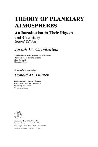 Theory of Planetary Atmospheres: An Introduction to Their Physics and Chemistry: Second Edition