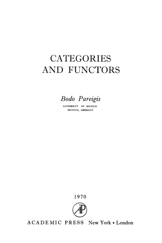 Categories and functors