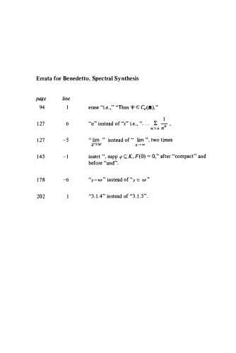 Spectral synthesis