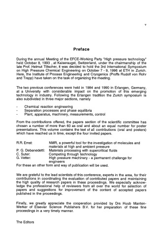 High Pressure Chemical Engineering, Proceedings of the 3rd International Symposium on High Pressure Chemical Engineering