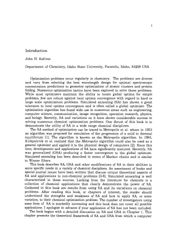 Adaption of simulated annealing to chemical optimization problems