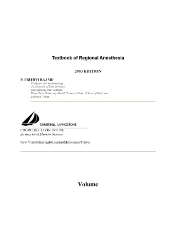 Textbook of Regional Anesthesia, 1e