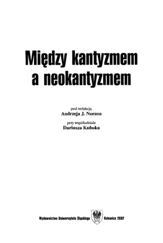 Między kantyzmem a neokantyzmem