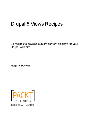 Drupal 5 Views Recipes