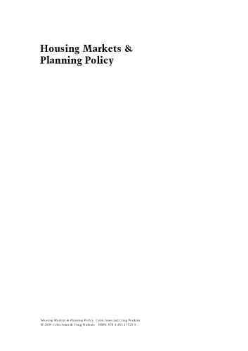 Housing Markets and Planning Policy