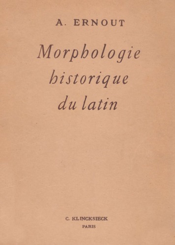 Morphologie historique du latin