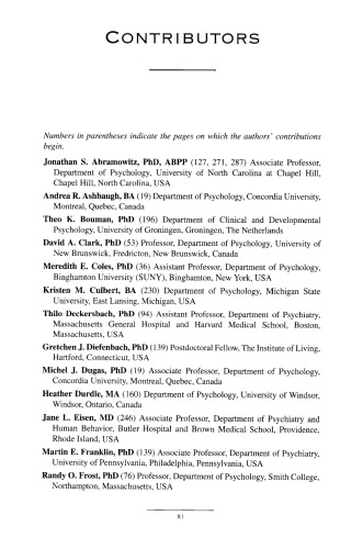 Obsessive-Compulsive Disorder. Subtypes and Spectrum Conditions