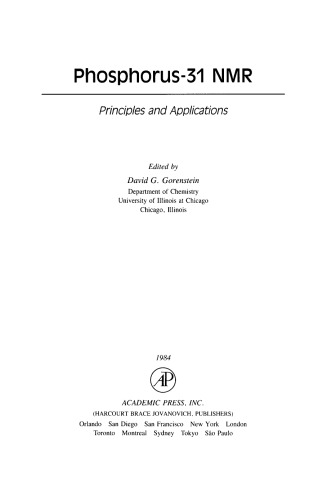 Phosphorous-31 NMR. Principles and Applications