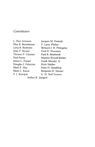 Herbivores: Their Interactions with Secondary Plant Metabolites. Volume II: Ecological and Evolutionary Processes