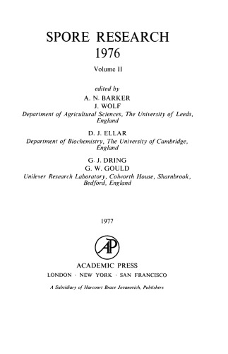 Spore Research 1976. Volume 2