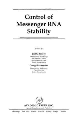 Control of Messenger RNA Stability