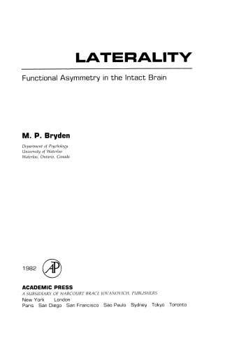 Laterality Functional Asymmetry in the Intact Brain