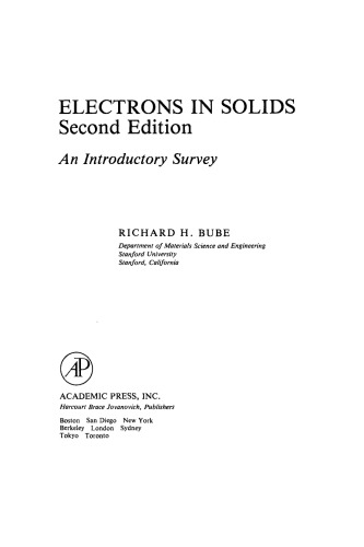 Electrons in Solids. An Introductory Survey