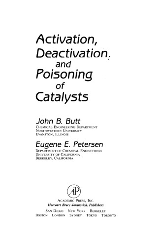 Activation, Deactivation, and Poisoning of Catalysts