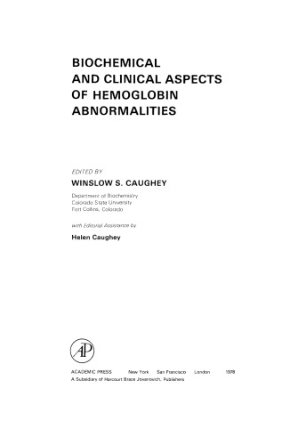 Biochemical and Clinical Aspects of Hemoglobin Abnormalities