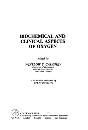 Biochemical and Clinical Aspects of Oxygen