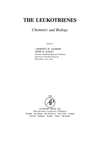 The Leukotrienes. Chemistry and Biology