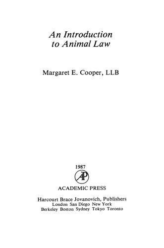 An Introduction to Animal Law