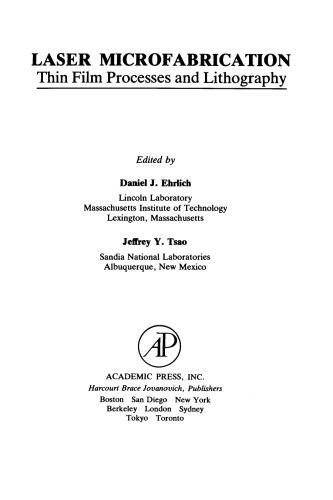 Laser Microfabrication. Thin Film Processes and Lithography