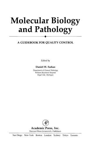 Molecular Biology and Pathology. A Guidebook for Quality Control