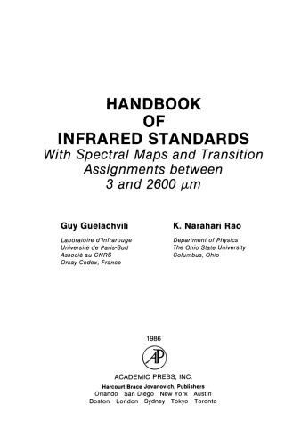 Handbook of Infrared Standards. With Spectral Maps and Transition Assignments Between 3 and 2600 x gmm