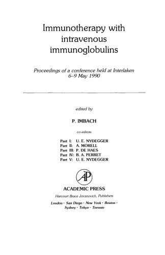 Immunotherapy with Intravenous Immunoglobulins