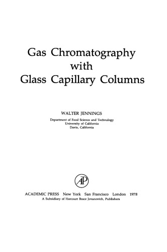 Gas Chromatography with Glass Capillary Columns