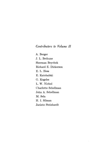 The Proteins Composition, Structure, and Function. Volume 2