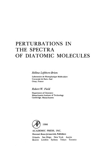 Perturbations in the Spectra of Diatomic Molecules