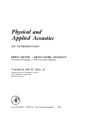 Physical and Applied Acoustics. An Introduction