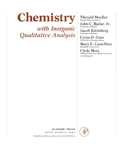 Chemistry. With Inorganic Qualitative Analysis