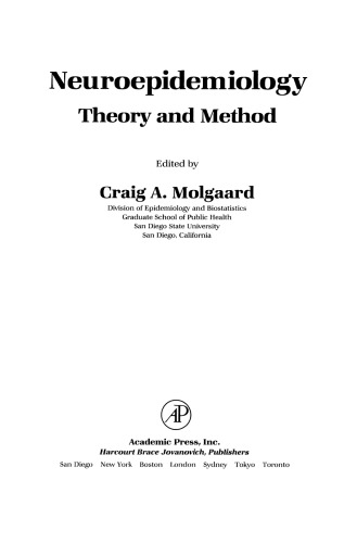 Neuroepidemiology. Theory and Method