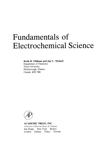 Fundamentals of Electrochemical Science