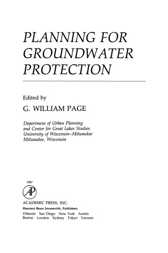 Planning for Groundwater Protection