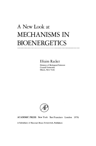 A New Look at Mechanisms in Bioenergetics