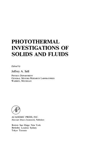 Photothermal Investigations of Solids and Fluids