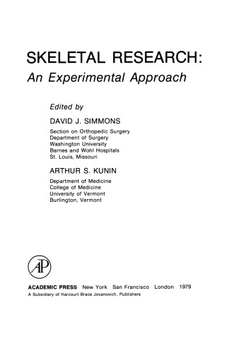 Skeletal Research: an Experimental Approach