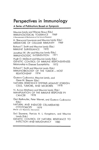 Genetic Control of Natural Resistance to Infection and Malignancy