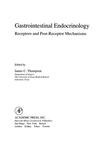 Gastrointestinal Endocrinology. Receptors and post-Receptor Mechanisms