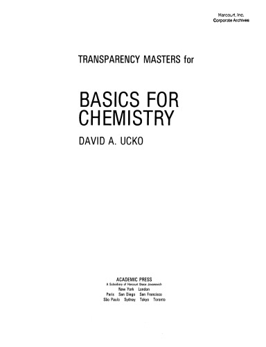 Transparency Masters for Basics for Chemistry