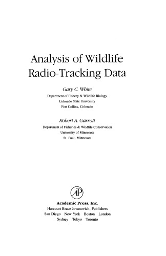 Analysis of Wildlife Radio-Tracking Data