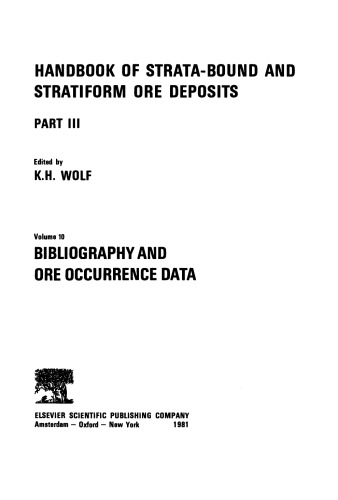 Bibliography and Ore Occurrence Data. Indexes: Volumes 8–10