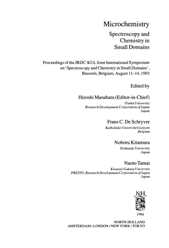 Microchemistry. Spectroscopy and Chemistry in Small Domains